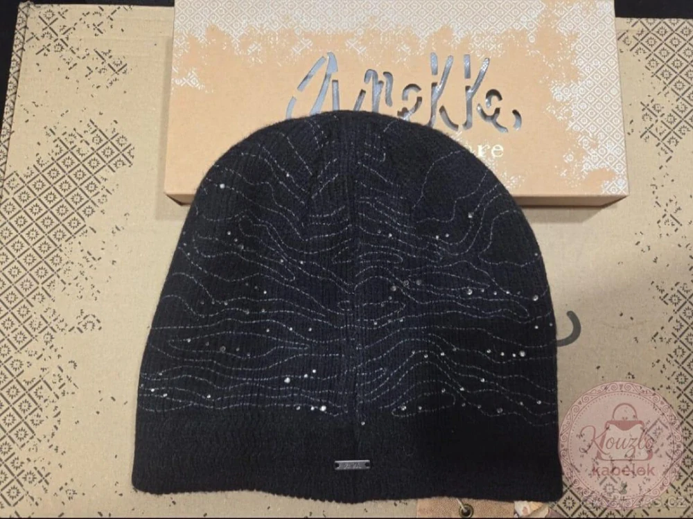 Čepice "Anekke Black Knitted Beanie"